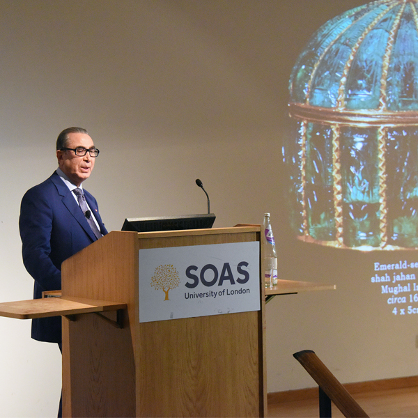 Professor Sir Nasser David Khalili lectures at SOAS on the preservation of history through art collecting